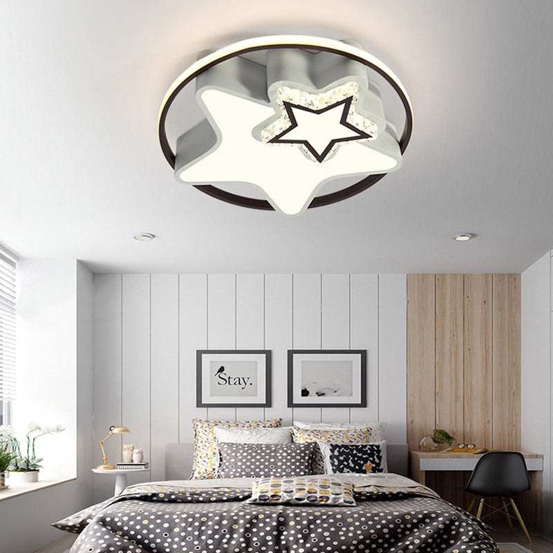 Acrylic Star Flushmount Modern LED White Flush Mount Ceiling Light for Bedroom Clearhalo 'Ceiling Lights' 'Close To Ceiling Lights' 'Close to ceiling' 'Flush mount' Lighting' 198619