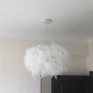 Hand-Worked Hemispherical Pendant Lamp Nordic Feather 1 Bulb White Hanging Light Kit, 11"/15"/19.5" W White 19.5" Clearhalo 'Ceiling Lights' 'Modern Pendants' 'Modern' 'Pendant Lights' 'Pendants' Lighting' 1986192