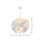 Hand-Worked Hemispherical Pendant Lamp Nordic Feather 1 Bulb White Hanging Light Kit, 11"/15"/19.5" W Clearhalo 'Ceiling Lights' 'Modern Pendants' 'Modern' 'Pendant Lights' 'Pendants' Lighting' 1986206