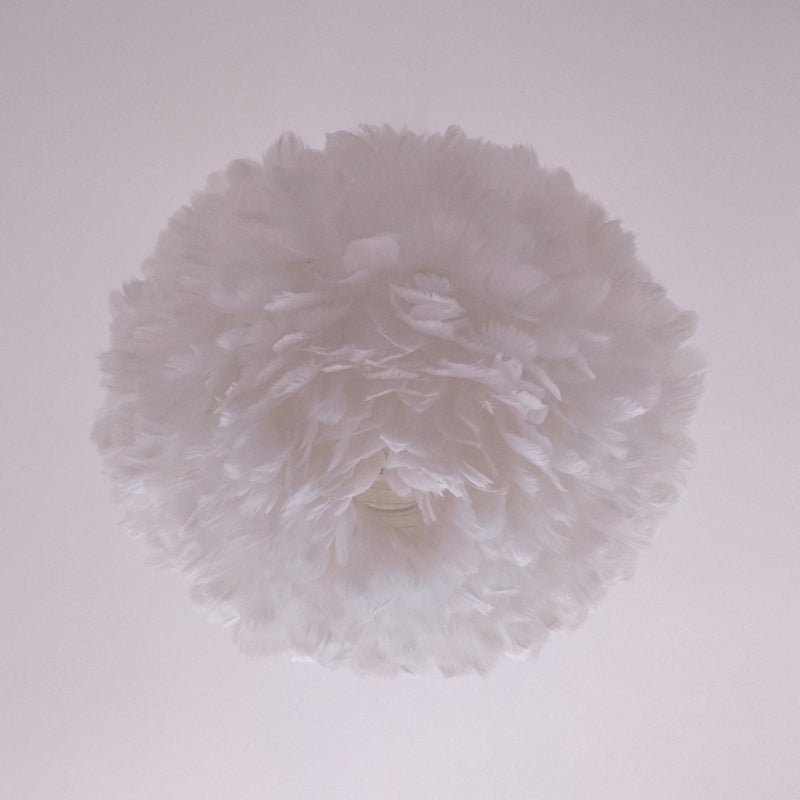 Feather Rose Blossom Pendant Light Modernist 1-Light Grey/Apricot/Pink Ceiling Hang Lamp over Table, 18"/21.5" Width Clearhalo 'Ceiling Lights' 'Modern Pendants' 'Modern' 'Pendant Lights' 'Pendants' Lighting' 1986210