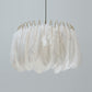 Nordic Tree/Crown/Floral Pendant Light Kit Feather/Sheer/Acrylic Single Bedroom Suspension Lighting in White Clearhalo 'Ceiling Lights' 'Modern Pendants' 'Modern' 'Pendant Lights' 'Pendants' Lighting' 1986228