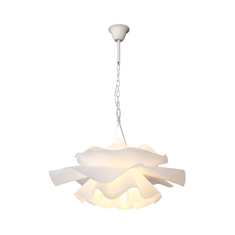 Nordic Tree/Crown/Floral Pendant Light Kit Feather/Sheer/Acrylic Single Bedroom Suspension Lighting in White Clearhalo 'Ceiling Lights' 'Modern Pendants' 'Modern' 'Pendant Lights' 'Pendants' Lighting' 1986244