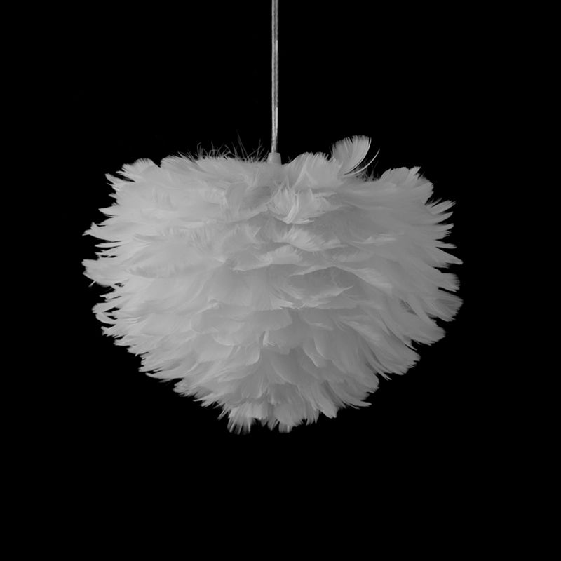 Nordic Tree/Crown/Floral Pendant Light Kit Feather/Sheer/Acrylic Single Bedroom Suspension Lighting in White Clearhalo 'Ceiling Lights' 'Modern Pendants' 'Modern' 'Pendant Lights' 'Pendants' Lighting' 1986253