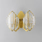 Crystal Rhombus Wall Mount Lamp Post-Modern 1/2-Bulb Wall Lighting Fixture in Gold Clearhalo 'Modern wall lights' 'Modern' 'Wall Lamps & Sconces' 'Wall Lights' Lighting' 1986336