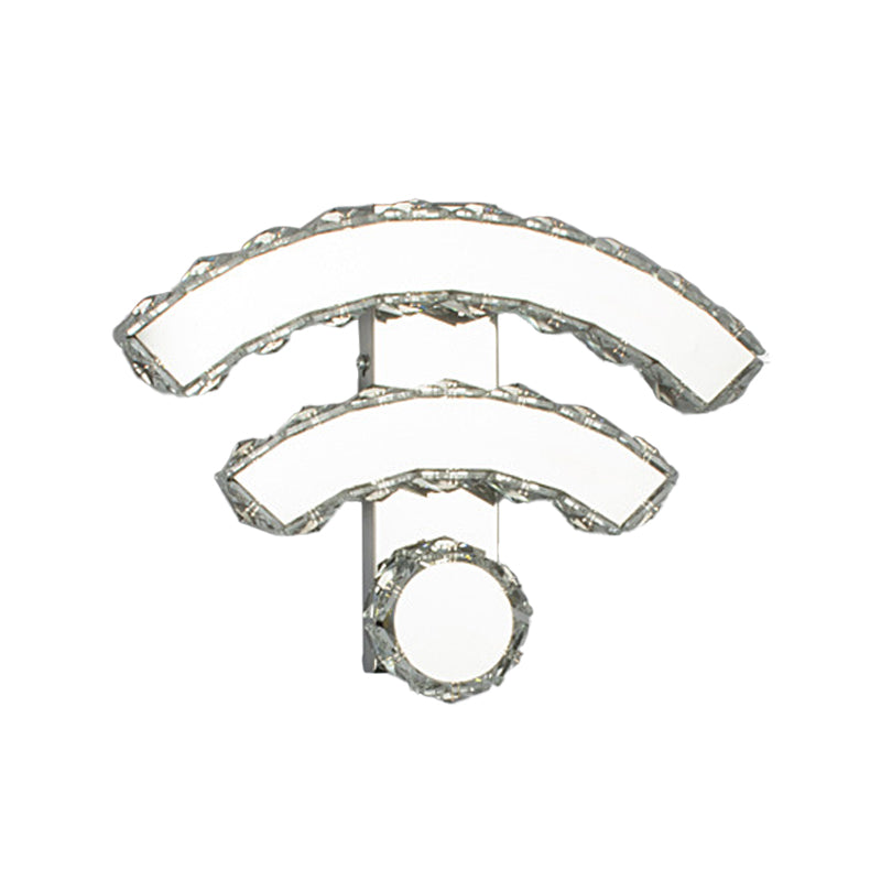 WIFI/Dual C/Loving Heart Hotel Flush Mount Crystal Encrusted Modern LED Wall Sconce Lighting in Gold Clearhalo 'Modern wall lights' 'Modern' 'Wall Lamps & Sconces' 'Wall Lights' Lighting' 1986347