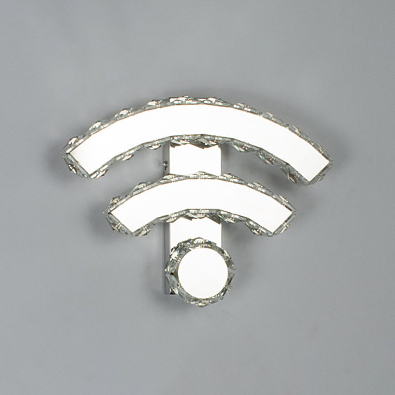 WIFI/Dual C/Loving Heart Hotel Flush Mount Crystal Encrusted Modern LED Wall Sconce Lighting in Gold Clearhalo 'Modern wall lights' 'Modern' 'Wall Lamps & Sconces' 'Wall Lights' Lighting' 1986348