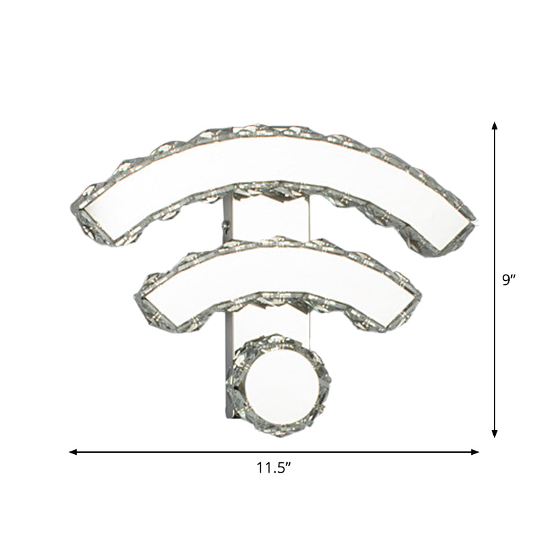 WIFI/Dual C/Loving Heart Hotel Flush Mount Crystal Encrusted Modern LED Wall Sconce Lighting in Gold Clearhalo 'Modern wall lights' 'Modern' 'Wall Lamps & Sconces' 'Wall Lights' Lighting' 1986349