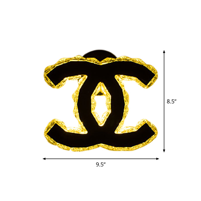 WIFI/Dual C/Loving Heart Hotel Flush Mount Crystal Encrusted Modern LED Wall Sconce Lighting in Gold Clearhalo 'Modern wall lights' 'Modern' 'Wall Lamps & Sconces' 'Wall Lights' Lighting' 1986355