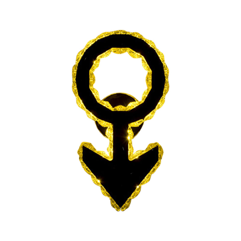 WIFI/Dual C/Loving Heart Hotel Flush Mount Crystal Encrusted Modern LED Wall Sconce Lighting in Gold Gold C Clearhalo 'Modern wall lights' 'Modern' 'Wall Lamps & Sconces' 'Wall Lights' Lighting' 1986356