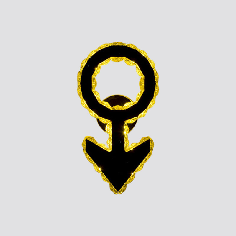 WIFI/Dual C/Loving Heart Hotel Flush Mount Crystal Encrusted Modern LED Wall Sconce Lighting in Gold Clearhalo 'Modern wall lights' 'Modern' 'Wall Lamps & Sconces' 'Wall Lights' Lighting' 1986357