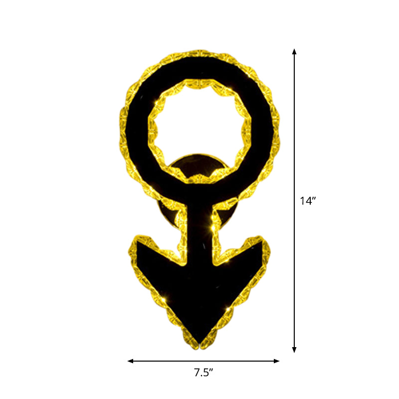 WIFI/Dual C/Loving Heart Hotel Flush Mount Crystal Encrusted Modern LED Wall Sconce Lighting in Gold Clearhalo 'Modern wall lights' 'Modern' 'Wall Lamps & Sconces' 'Wall Lights' Lighting' 1986358