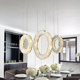 Circular Dining Room Cluster Pendant K9 Crystal 3/5 Lights Modern Style Hanging Lamp in Silver Clearhalo 'Ceiling Lights' 'Modern Pendants' 'Modern' 'Pendant Lights' 'Pendants' Lighting' 1986380