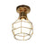 Antique Stylish Wire Guard Semi Mount Lighting 1 Head Wrought Iron Mini Ceiling Light in White/Gold for Corridor Gold Clearhalo 'Ceiling Lights' 'Close To Ceiling Lights' 'Close to ceiling' 'Semi-flushmount' Lighting' 19864