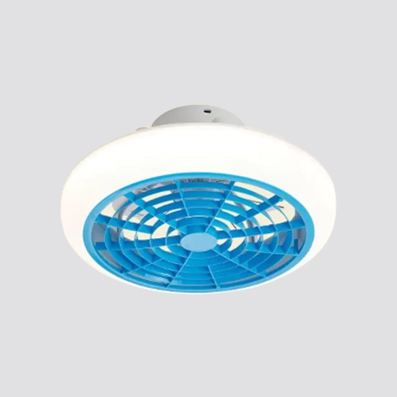 Circle Semi-Flush Mount Contemporary Acrylic 18" Wide LED Pendant Fan Light Fixture for Living Room Clearhalo 'Ceiling Fans with Lights' 'Ceiling Fans' 'Modern Ceiling Fans' 'Modern' Lighting' 1986507