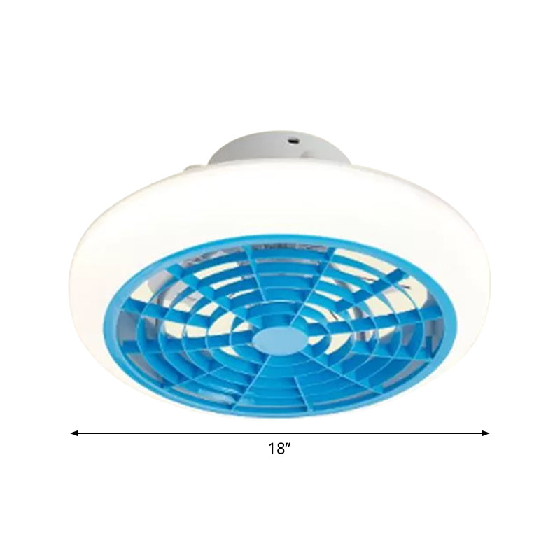 Circle Semi-Flush Mount Contemporary Acrylic 18" Wide LED Pendant Fan Light Fixture for Living Room Clearhalo 'Ceiling Fans with Lights' 'Ceiling Fans' 'Modern Ceiling Fans' 'Modern' Lighting' 1986508