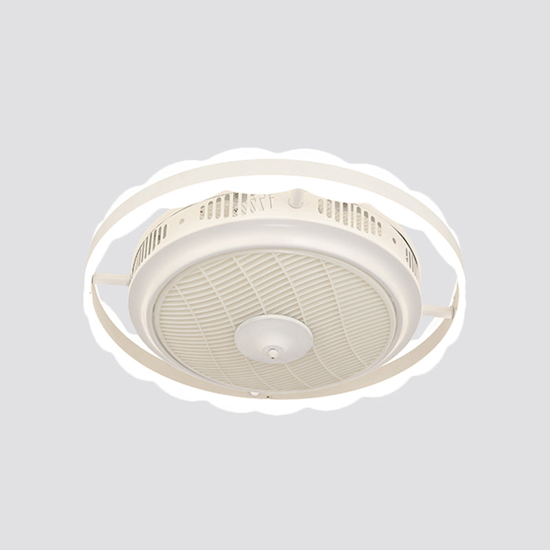 3-Blade Modern Circle Hanging Fan Light Acrylic 23.5" Wide LED Bedroom Semi Mount Lighting Clearhalo 'Ceiling Fans with Lights' 'Ceiling Fans' 'Modern Ceiling Fans' 'Modern' Lighting' 1986511