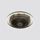 3-Blade Modern Circle Hanging Fan Light Acrylic 23.5" Wide LED Bedroom Semi Mount Lighting Clearhalo 'Ceiling Fans with Lights' 'Ceiling Fans' 'Modern Ceiling Fans' 'Modern' Lighting' 1986514