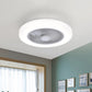 Acrylic Circular Hanging Fan Lamp Modernity 20.5" Wide LED Semi Flush Mount Light, 7 Blades White Clearhalo 'Ceiling Fans with Lights' 'Ceiling Fans' 'Modern Ceiling Fans' 'Modern' Lighting' 1986520