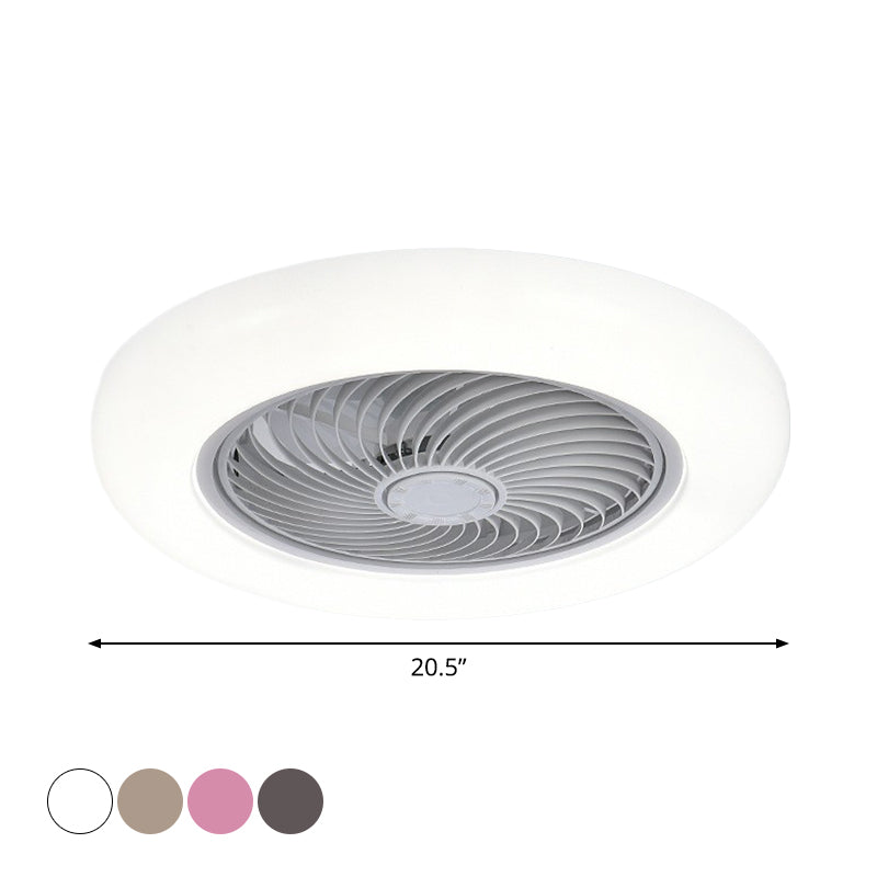 Acrylic Circular Hanging Fan Lamp Modernity 20.5" Wide LED Semi Flush Mount Light, 7 Blades Clearhalo 'Ceiling Fans with Lights' 'Ceiling Fans' 'Modern Ceiling Fans' 'Modern' Lighting' 1986524