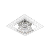 Trapezoid Shaped Clear Crystal Ceiling Lamp Contemporary LED Chrome Flush Mount Light for Corridor Clearhalo 'Ceiling Lights' 'Close To Ceiling Lights' 'Close to ceiling' 'Flush mount' Lighting' 1986542