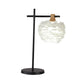 Nordic Mini Globe Night Light Feather 1-Light Bedroom Table Lamp with Cross Arm in Black-White Clearhalo 'Lamps' 'Table Lamps' Lighting' 1986619