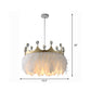 Crown Shaped Kids Bedroom Pendant Lamp Feather 1-Light Nordic Hanging Light Fixture in Gold, 16"/19.5" W Clearhalo 'Ceiling Lights' 'Modern Pendants' 'Modern' 'Pendant Lights' 'Pendants' Lighting' 1986688