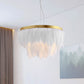 Postmodern Layered Hanging Light Kit Feather 1 Head Dining Room Drop Pendant in White/Blue Clearhalo 'Ceiling Lights' 'Modern Pendants' 'Modern' 'Pendant Lights' 'Pendants' Lighting' 1986711