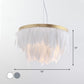 Postmodern Layered Hanging Light Kit Feather 1 Head Dining Room Drop Pendant in White/Blue Clearhalo 'Ceiling Lights' 'Modern Pendants' 'Modern' 'Pendant Lights' 'Pendants' Lighting' 1986713