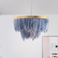 Postmodern Layered Hanging Light Kit Feather 1 Head Dining Room Drop Pendant in White/Blue Clearhalo 'Ceiling Lights' 'Modern Pendants' 'Modern' 'Pendant Lights' 'Pendants' Lighting' 1986715