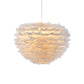 White Dome Suspension Pendant Minimalist 1 Bulb Feather Ceiling Hang Light for Girls Bedroom Clearhalo 'Ceiling Lights' 'Modern Pendants' 'Modern' 'Pendant Lights' 'Pendants' Lighting' 1986721