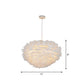 Domed Pendant Light Fixture Simple Feather Single White Ceiling Suspension Lamp for Dining Room, 12"/16" W Clearhalo 'Ceiling Lights' 'Modern Pendants' 'Modern' 'Pendant Lights' 'Pendants' Lighting' 1986727