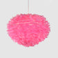 Hemispherical Feather Drop Pendant Simplicity 1-Light Grey/White/Pink Hanging Lamp for Bedroom Clearhalo 'Ceiling Lights' 'Modern Pendants' 'Modern' 'Pendant Lights' 'Pendants' Lighting' 1986739