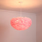 Dome Bedroom Chandelier Pendant Feather 19.5"/23.5" Wide 5 Bulbs Simple Hanging Light in Grey/White/Pink Clearhalo 'Ceiling Lights' 'Chandeliers' 'Modern Chandeliers' 'Modern' Lighting' 1986774