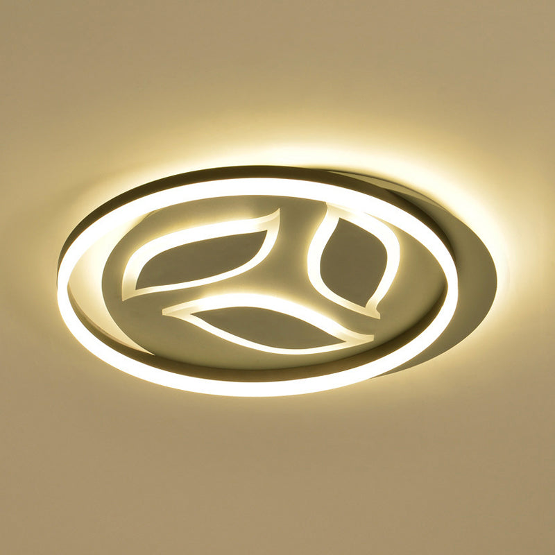 Contemporary Circle Flush Mount Light Acrylic Third Gear LED Ceiling Lamp in Black for Child Bedroom Clearhalo 'Ceiling Lights' 'Close To Ceiling Lights' 'Close to ceiling' 'Flush mount' Lighting' 198679