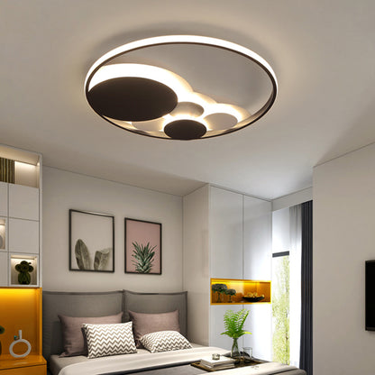 Simple Style Circular Flush Mount Light Acrylic Black LED Ceiling Light for Cloth Shop Black Warm Clearhalo 'Ceiling Lights' 'Close To Ceiling Lights' 'Close to ceiling' 'Flush mount' Lighting' 198749