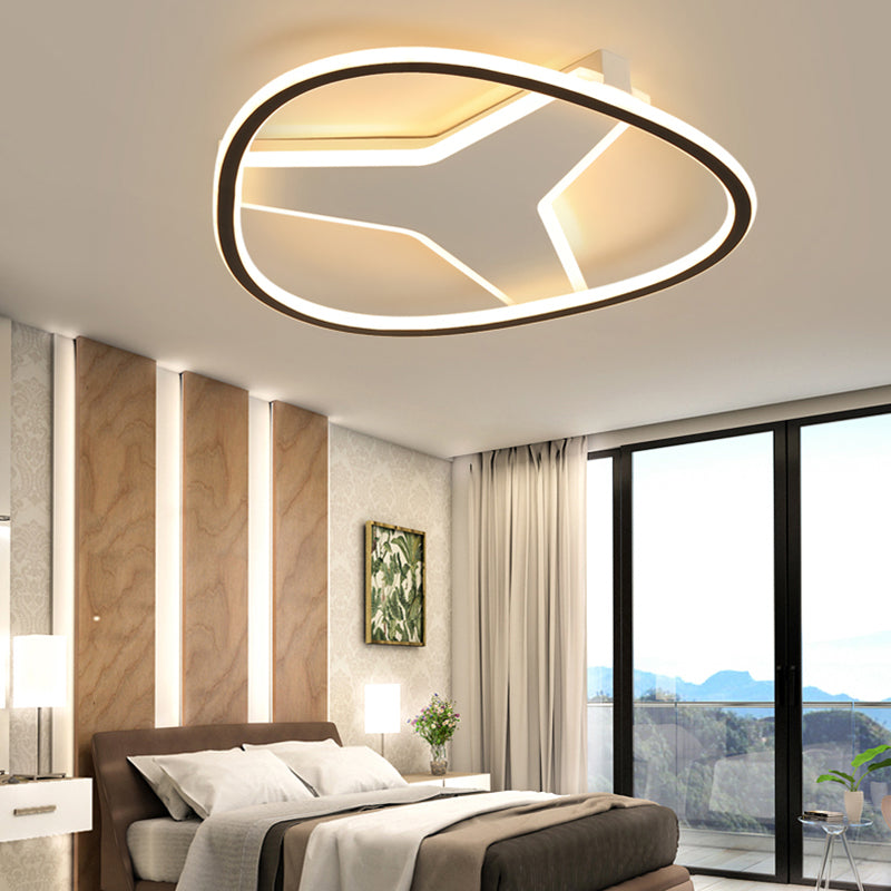 Three-Pointed Star Flush Mount Light Cartoon Acrylic LED Ceiling Lamp in White for Bathroom White Warm Clearhalo 'Ceiling Lights' 'Close To Ceiling Lights' 'Close to ceiling' 'Flush mount' Lighting' 198779