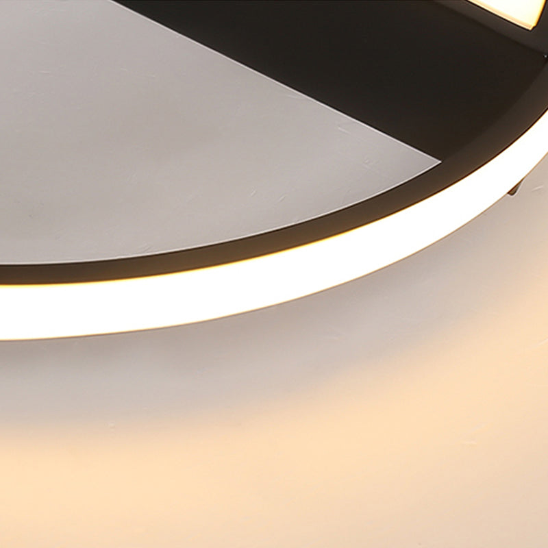 Rectangle and Ring Flush Ceiling Light Metal Acrylic Modern LED Ceiling Lamp for Study Room Clearhalo 'Ceiling Lights' 'Close To Ceiling Lights' 'Close to ceiling' 'Flush mount' Lighting' 198809