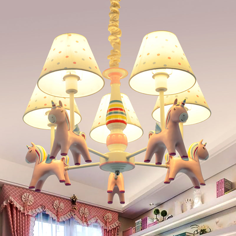 Nordic Tapered Shade Hanging Lights Fabric Pendant Light Fixture for Living Room Clearhalo 'Ceiling Lights' 'Chandeliers' Lighting' options 198864