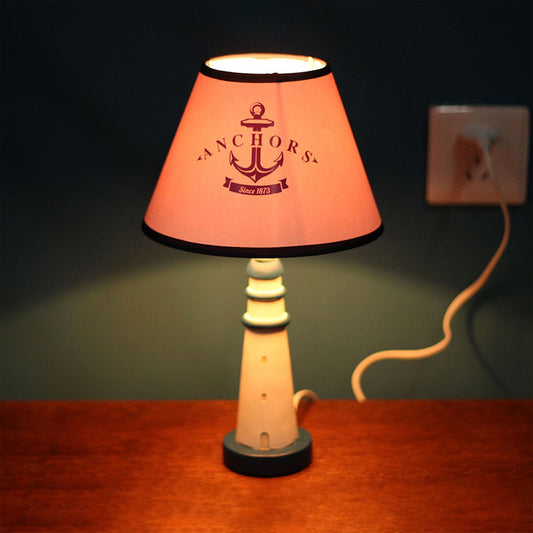 Resin Lighthouse Desk Light Study Room 1 Head Nautical Desk Lamp with Plug In Cord Blue Clearhalo 'Lamps' 'Table Lamps' Lighting' 198866