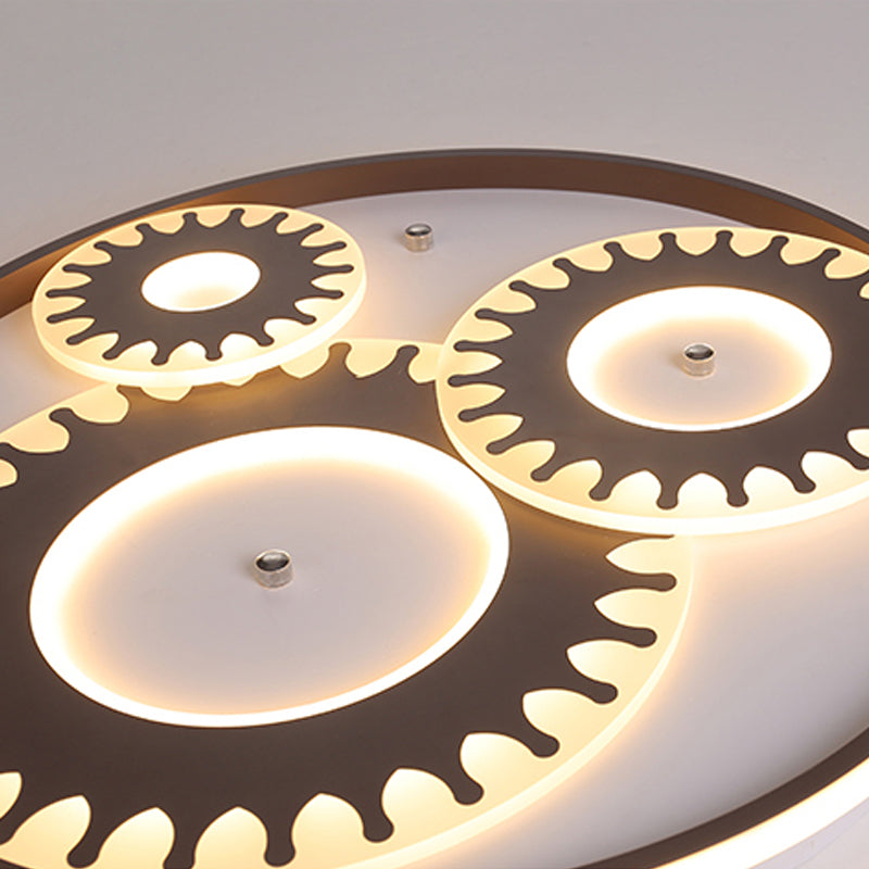 Acrylic Gear LED Flush Ceiling Light Contemporary Ceiling Lamp in White for Kid Room Balcony Clearhalo 'Ceiling Lights' 'Close To Ceiling Lights' 'Close to ceiling' 'Flush mount' Lighting' 198880