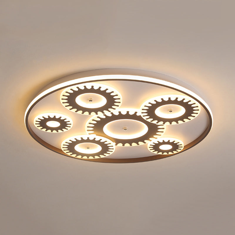 Acrylic Gear LED Flush Ceiling Light Contemporary Ceiling Lamp in White for Kid Room Balcony Clearhalo 'Ceiling Lights' 'Close To Ceiling Lights' 'Close to ceiling' 'Flush mount' Lighting' 198882