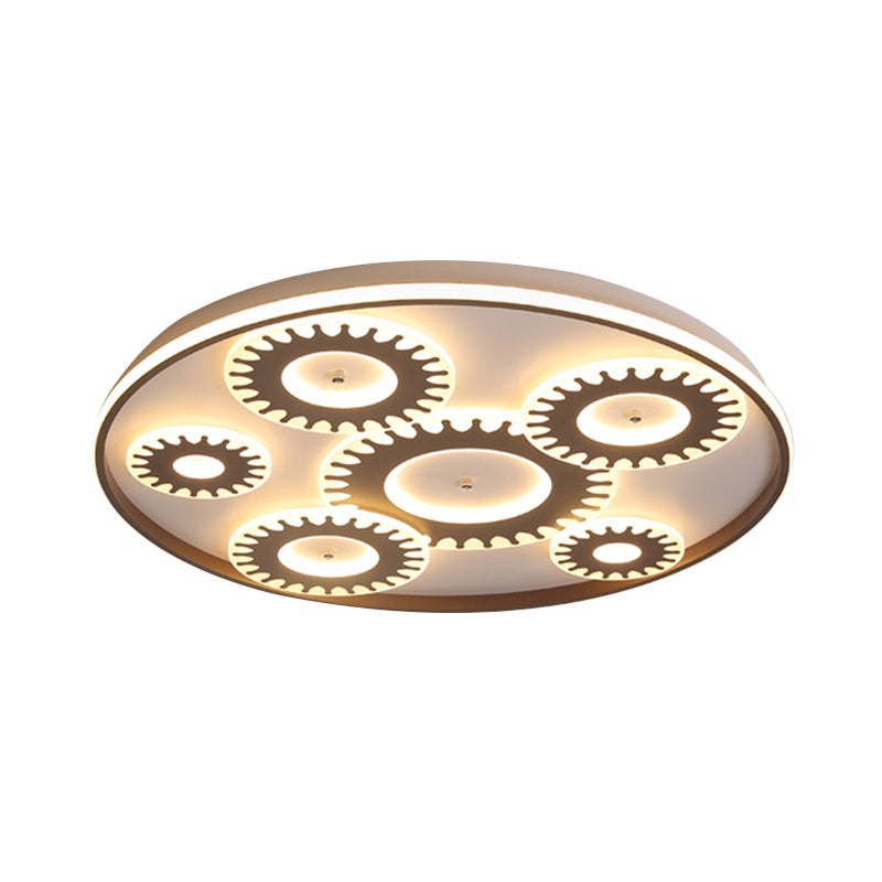 Acrylic Gear LED Flush Ceiling Light Contemporary Ceiling Lamp in White for Kid Room Balcony Clearhalo 'Ceiling Lights' 'Close To Ceiling Lights' 'Close to ceiling' 'Flush mount' Lighting' 198883