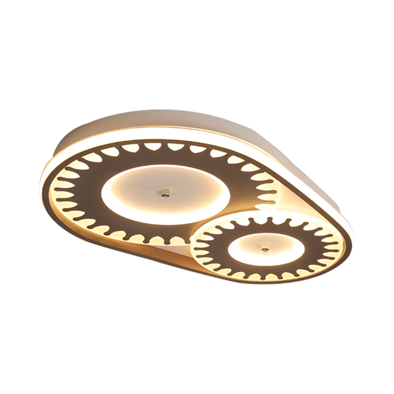 Acrylic Gear LED Flush Ceiling Light Contemporary Ceiling Lamp in White for Kid Room Balcony Clearhalo 'Ceiling Lights' 'Close To Ceiling Lights' 'Close to ceiling' 'Flush mount' Lighting' 198887