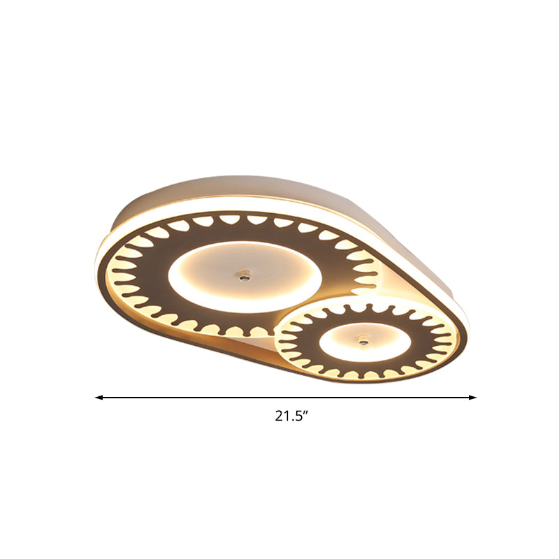 Acrylic Gear LED Flush Ceiling Light Contemporary Ceiling Lamp in White for Kid Room Balcony Clearhalo 'Ceiling Lights' 'Close To Ceiling Lights' 'Close to ceiling' 'Flush mount' Lighting' 198888