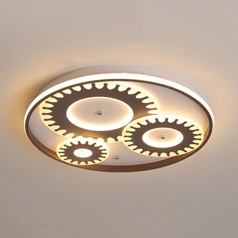 Acrylic Gear LED Flush Ceiling Light Contemporary Ceiling Lamp in White for Kid Room Balcony Clearhalo 'Ceiling Lights' 'Close To Ceiling Lights' 'Close to ceiling' 'Flush mount' Lighting' 198890