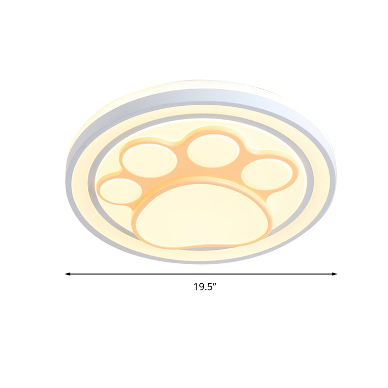 Girls Bedroom Circle Flush Ceiling Light with Cute Pattern Acrylic Cartoon LED Ceiling Lamp in Pink Clearhalo 'Ceiling Lights' 'Close To Ceiling Lights' 'Close to ceiling' 'Flush mount' Lighting' 199043