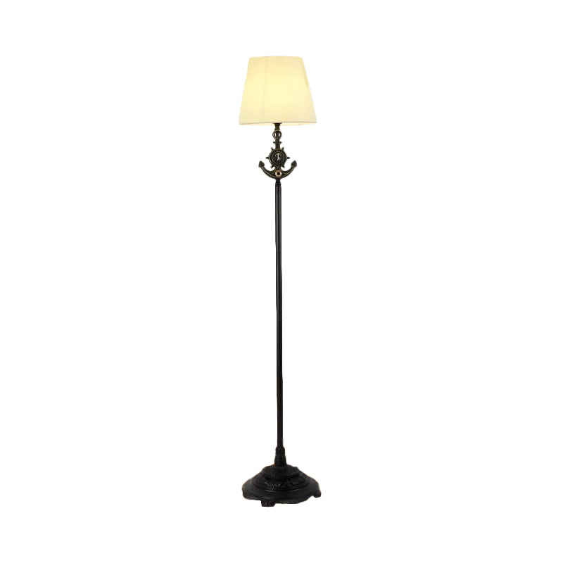 Simple Style White Floor Lamp with Plug In Cord Anchor 1 Light Metal Floor Light for Living Room Clearhalo 'Floor Lamps' 'Lamps' Lighting' 199126