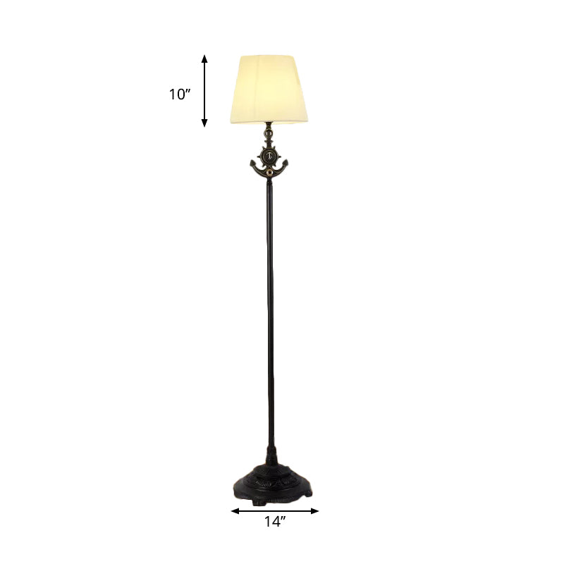 Simple Style White Floor Lamp with Plug In Cord Anchor 1 Light Metal Floor Light for Living Room Clearhalo 'Floor Lamps' 'Lamps' Lighting' 199127