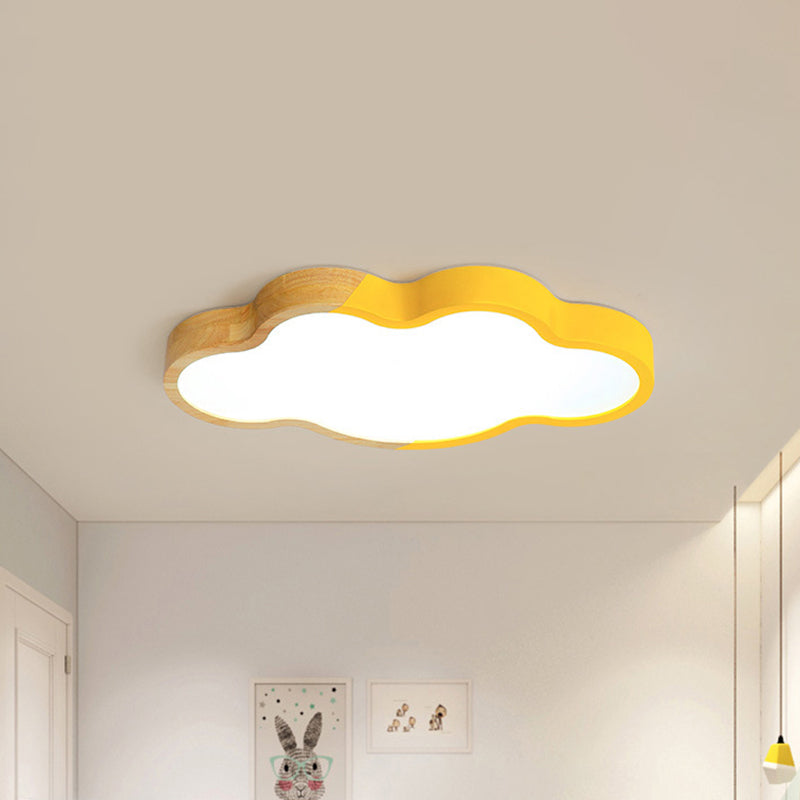 Acrylic Cloud Shape Flush Mount Light Kid Bedroom Nordic Energy Saving LED Ceiling Light Yellow Clearhalo 'Ceiling Lights' 'Close To Ceiling Lights' 'Close to ceiling' 'Flush mount' Lighting' 199154