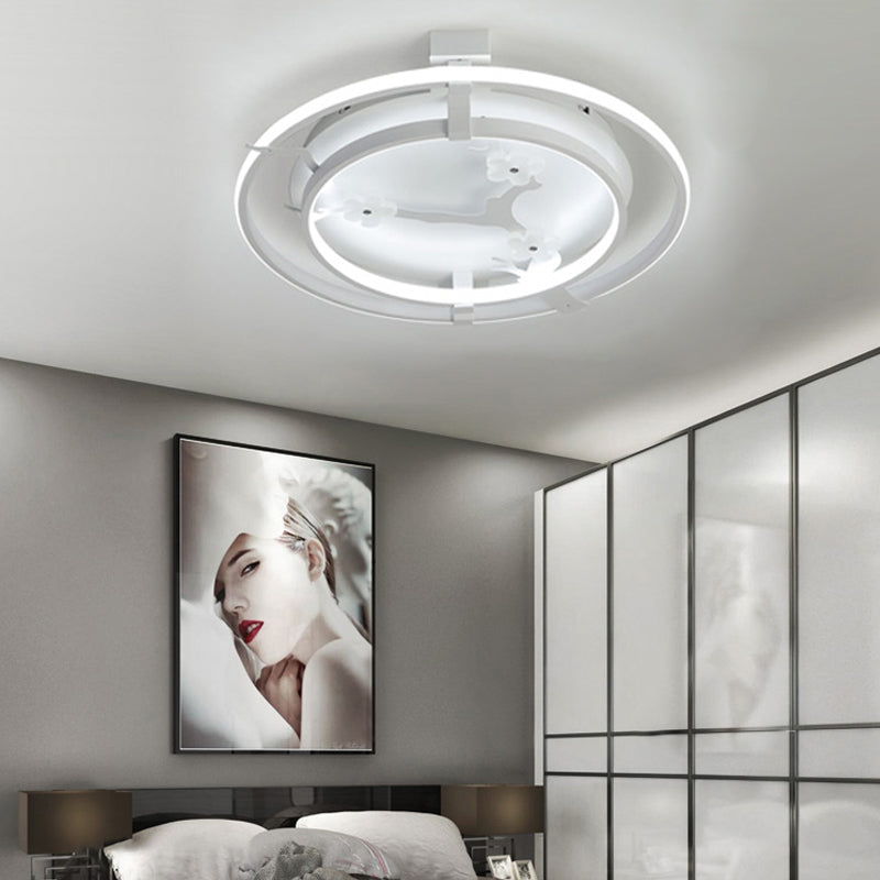 Plum Blossom LED Ceiling Light Cartoon Metal Acrylic Flush Mount Light in White for Cloth Shop White White Clearhalo 'Ceiling Lights' 'Close To Ceiling Lights' 'Close to ceiling' 'Flush mount' Lighting' 199206